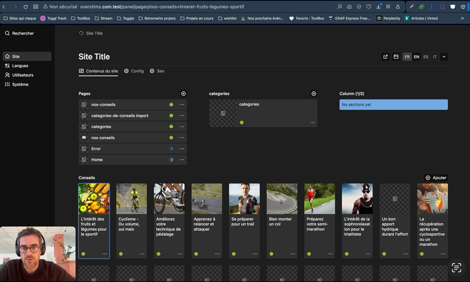 Kirby CMS — back-office flat-file sur mesure